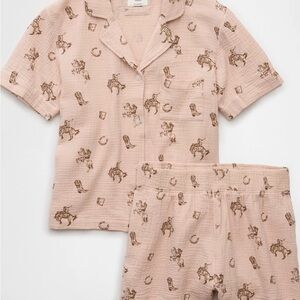 American Eagle Pajama Western Cotton Gauze PJ Set 100% Cotton. Size XL - NWT